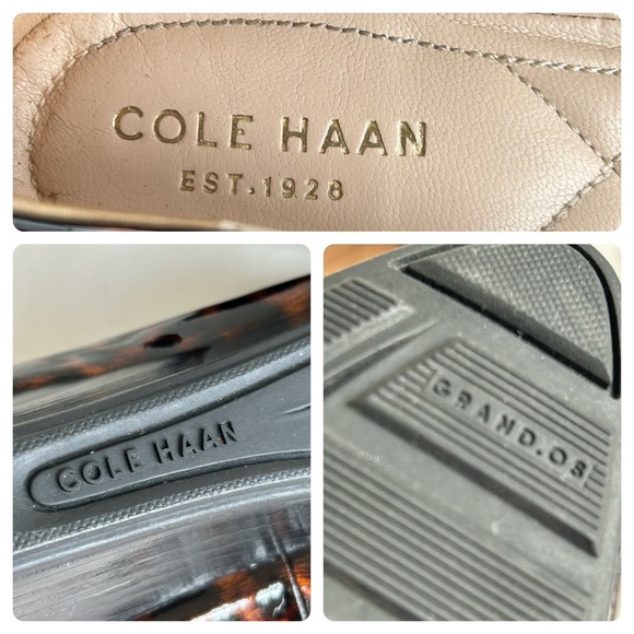 Cole Haan Tali Luxe Tortoise Patent leather Stacked Wedge Shoes - Picture 11 of 14